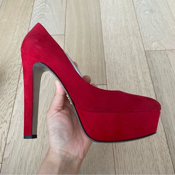 Prada Red Suede Pumps - Picture 12 of 13